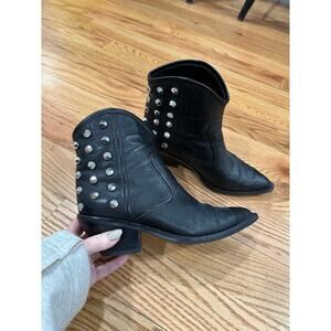 Mark Fisher Leather Studded Cowboy Boots